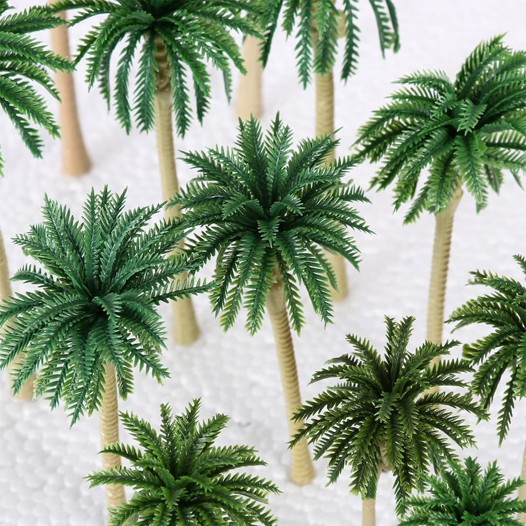 DECHOUS Palm Trees, Model Trees, for Dioramas, 15 Pieces, for Railway Models, Model Rainforests, Plastic (3 Pieces Each of 16cm13cm11cm8cm7cm),