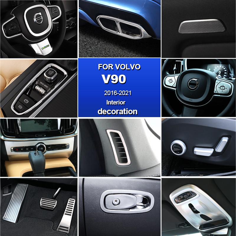 АБС/нержавеющая сталь для volvo v90 s90 Аксессуары 2017 2018 Наклейка для украшения автомобиля Внутренняя отделка