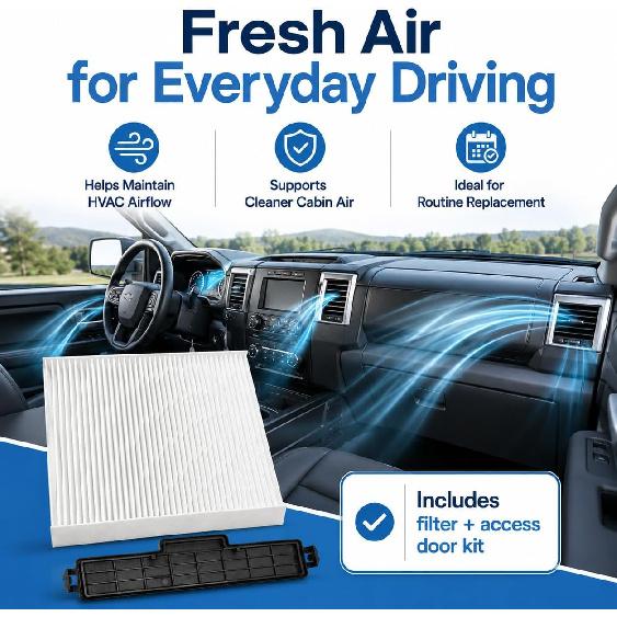 68406048AA Cabin Air Filter and Access Door Fits for Dodge Ram 1500 2500 | 3500 4500 5500, Replaces 68318365AA 68052292AA