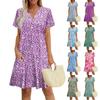 Женское повседневное платье с V-образным вырезом, платье для гостьи на свадьбу, модная одежда с коротким рукавом для пляжного отдыха
