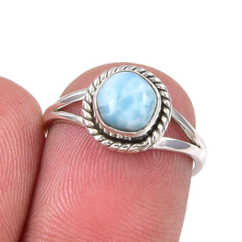 Кольцо из серебра 925 пробы с драгоценным камнем Natural Republic Larimar, размер 6 Z4N56