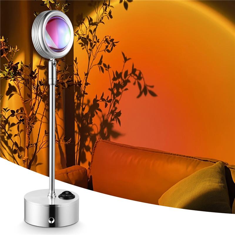 Rainbow Sunset Projection Lamp Led Atmosphere Night Lights Sun Projection Table Lamp for Home Bedroom Background Wall Decor