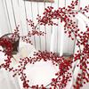 1PC 39.37 Inch Faux Cranberry Wreath - Versatile Fake Holly Vine for Home Decor