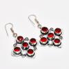 Mozambique Garnet Gemstone Handmade 925 Silver Plated Jewelry Earring 1.89"