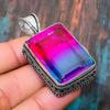 Bi-Color Tourmaline Gemstone  925 Sterling Silver Handmade Jewelry Pendant For Christmas
