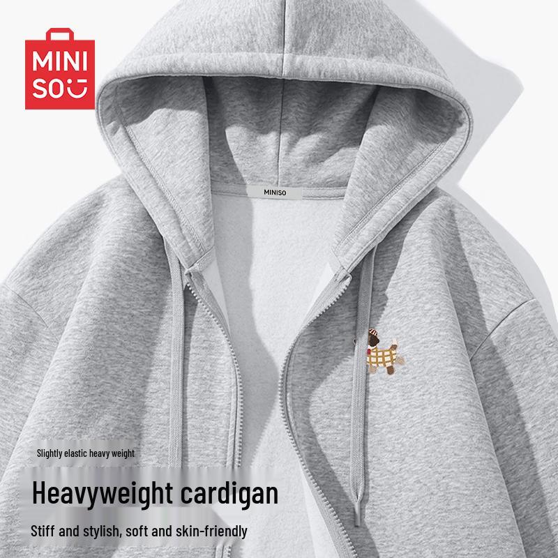 MINISO Men's Casual Heavyweight Hooded Cardigan