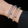 Multi Layer Zircon Open Bangles for Women European and American Light Luxury Temperament New Bracelet Wholesale Women's Zircon