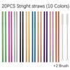 6*215mm 10 Colors Eco-friendly Reusable Metal Straws Set 304 Stainless Steel Drinking Straw Cocktail Party Favor Bar Accessory