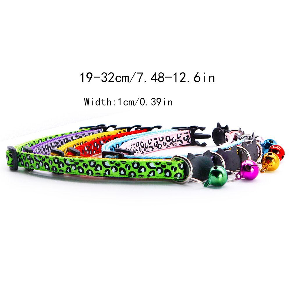 Винтажный ошейник для питомцев с леопардовым принтом для кошек и собак, регулируемый шейный ремешок с колокольчиком, мягкий удобный ретро аксессуар для питомцев