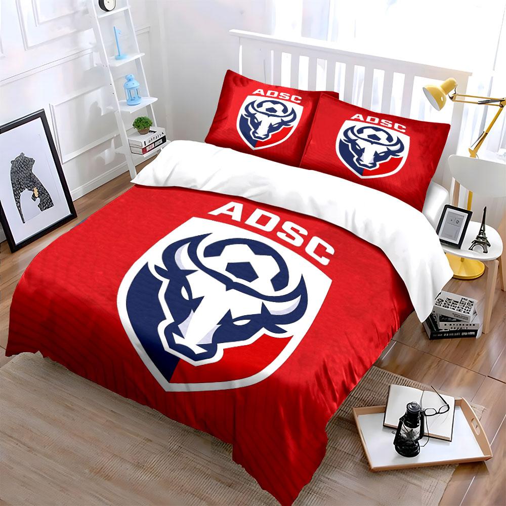 Red Bedding Set with Bull Logo Bedding Duvet Cover Set Duvet Cover Pillowcases (1 * Duvet Cover 2 * Pillowcases, without duvet insert)