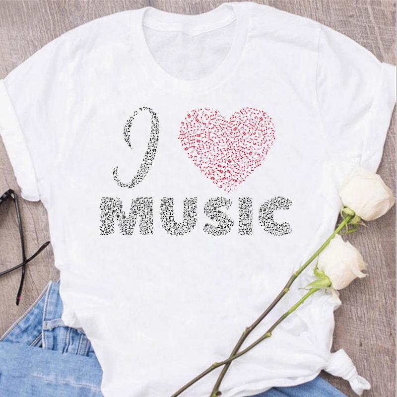 Новая футболка Harajuku Funny Music Note Art T 3D Printe женская футболка музыкальные топы короткие рукава черная футболка