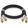LCYOUTH 2RCA Папа на 2RCA Папа RCA Аудио 24k Чистая Медь Нейлон HiFi Звук Совместим с CD AV Игровым Кабелем, Стерео, Позолоченные Разъемы, Плетеный,