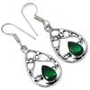 Emerald Quartz Gemstone Handmade Silver Jewelry Earrings 1.5''