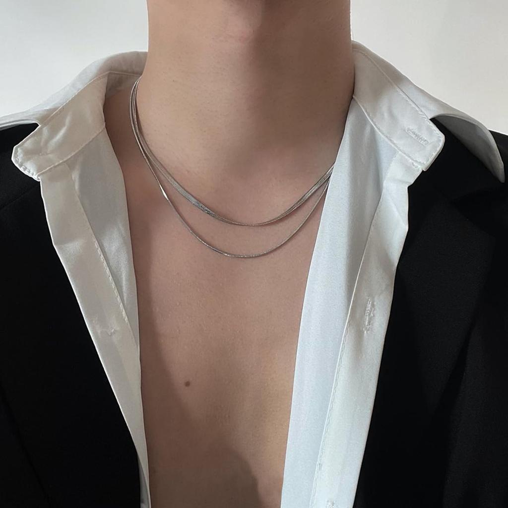 Thin Snake Gold Thin Snake Necklace Chain Stainless Steel [Tasiso] Necklace, Silver, Unisex, Chain, Hypoallergenic, Chain, Chain, Set, Women's