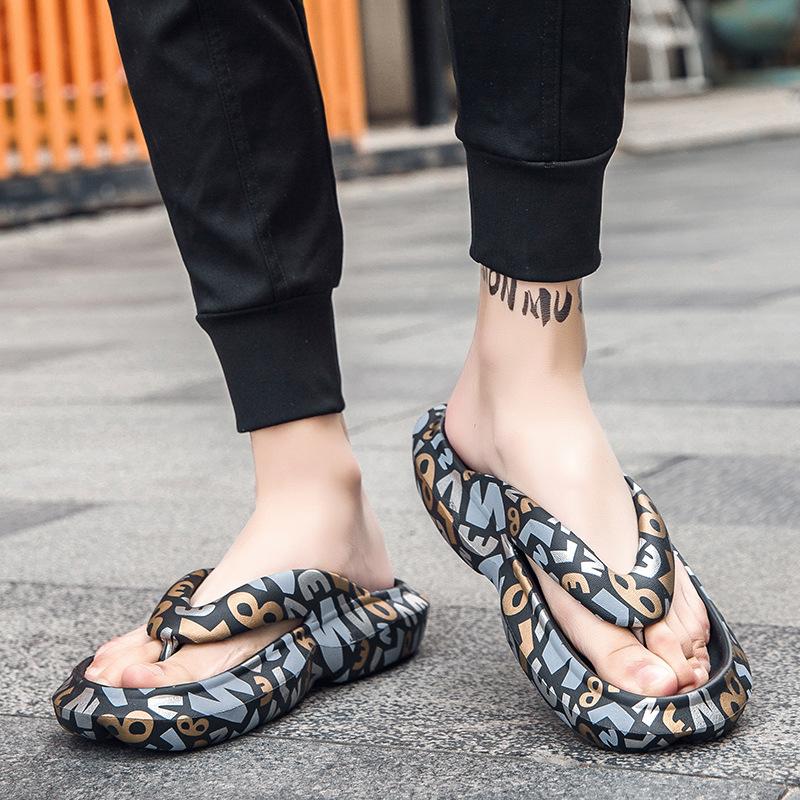 Модные женские пляжные шлепанцы для дома и улицы, тапочки на платформе для влюбленных, летняя обувь, женские сандалии на толстой подошве, модные женские и мужские шлепанцы