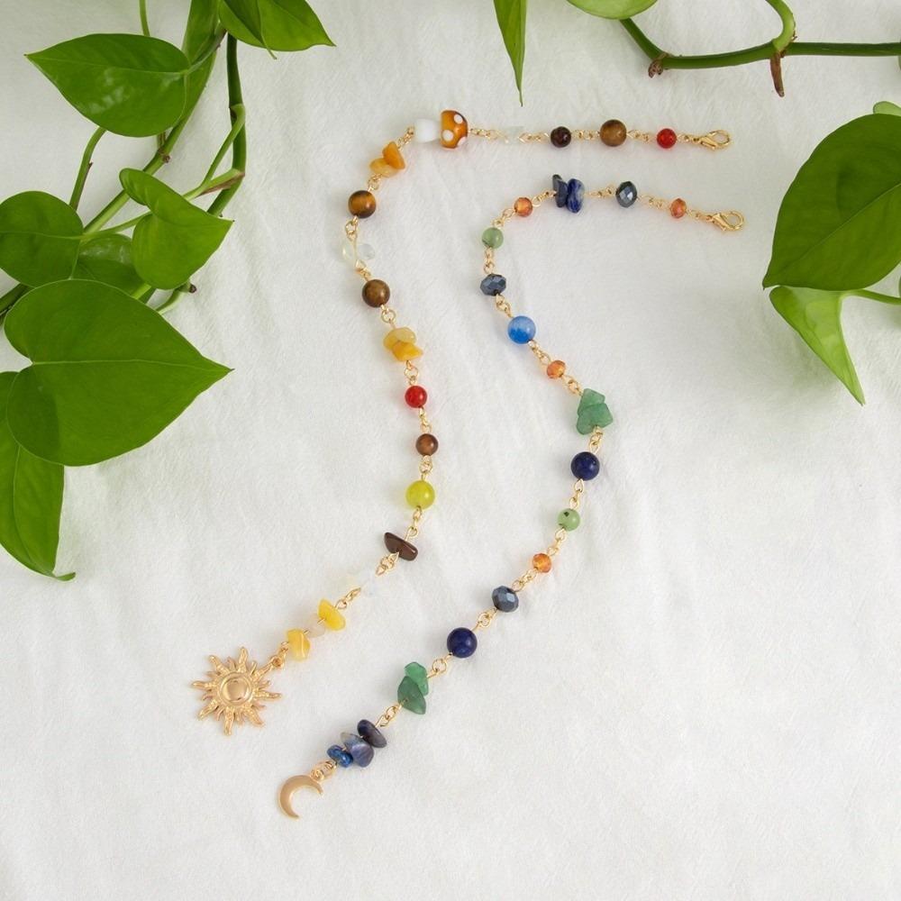 2Pcs Bohemian Long Tassel Chain Headdress Dirty Braids Headwear Exquisite Sun Moon Pendant Charm Adjustable