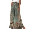 Women's Palazzo Pants Boho Floral Wide Leg Trousers Summer Beach High Waisted Flowy Pants With Pockets