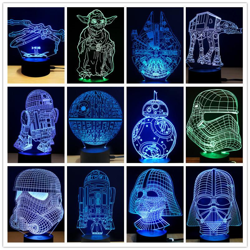Star Wars Mini 3d Night Lamp For Kids Room And Collectors