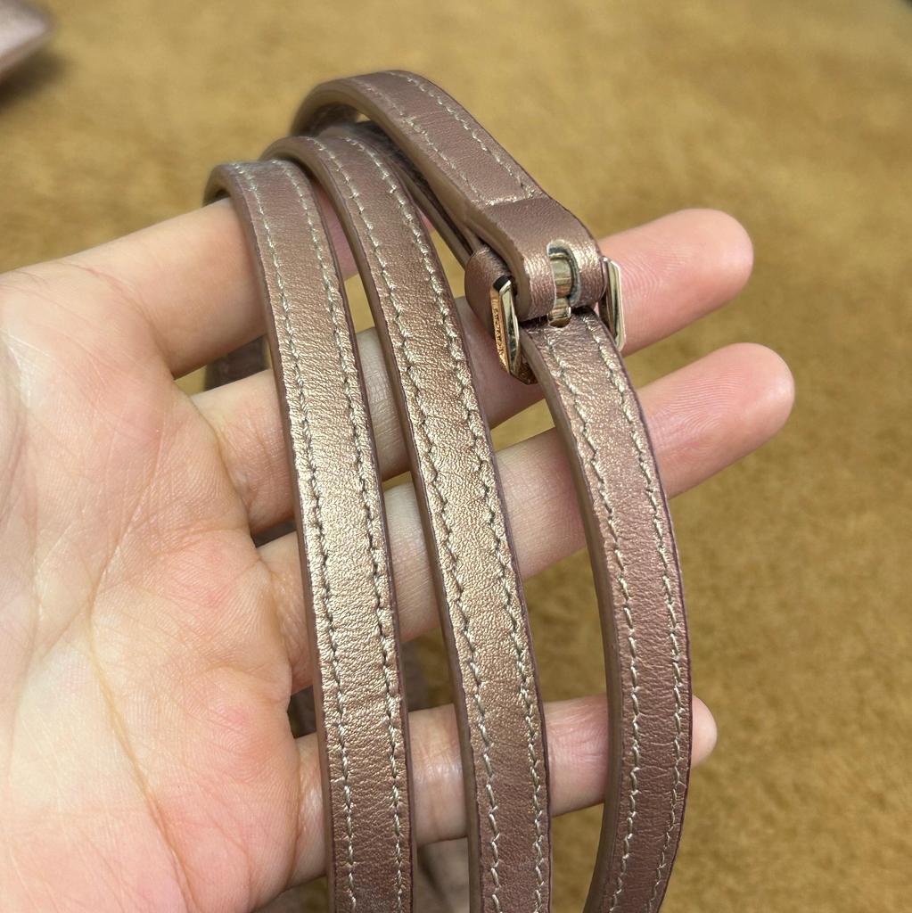 [Pre-Owned] Medium Rose Gold Coated Canvas Floral Print Shoulder Bag Clutch Crossbody Bag Rose Gold Hardware Detachable Shoulder - Very Good #19MMSJF