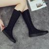 Fashion New Fashion 3Colors Women's Canvas Boots Lace Zipper Knee High Boots Boots Flat Shoes Casual High Help Punk Shoes Girls
