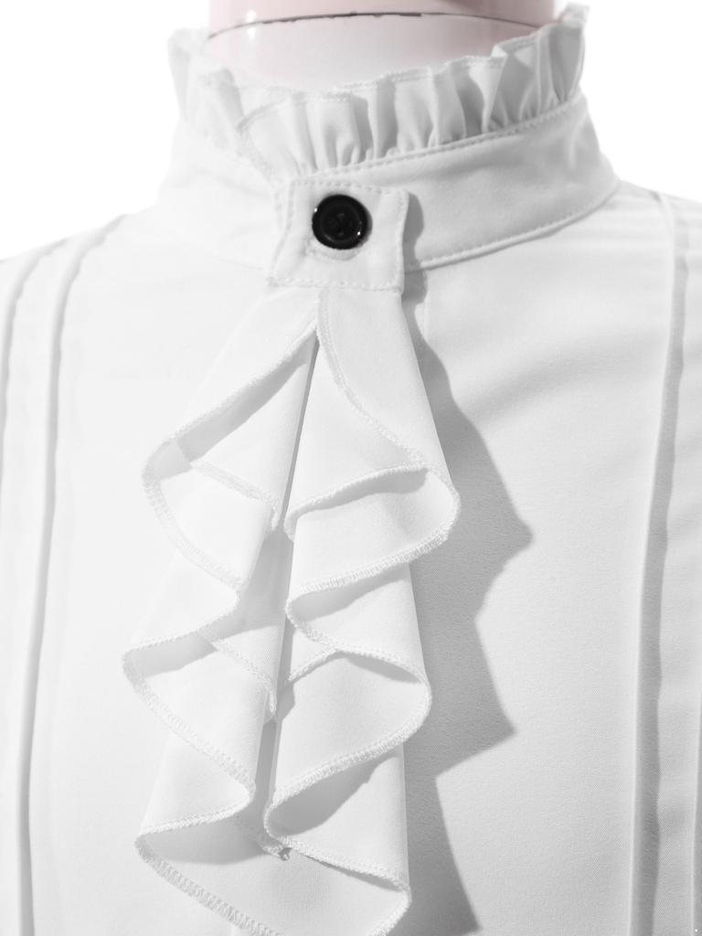 Kids Renaissance Medieval Victorian Vintage Retro Shirt Pirate Shirt Long Sleeve Ruffle Frill Trim Shirt Cosplay Costume