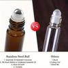 5/10 шт. 10 мл пустые янтарные толстые рулонные стеклянные бутылки с шариком из нержавеющей стали для многоразовых бутылок с эфирным маслом