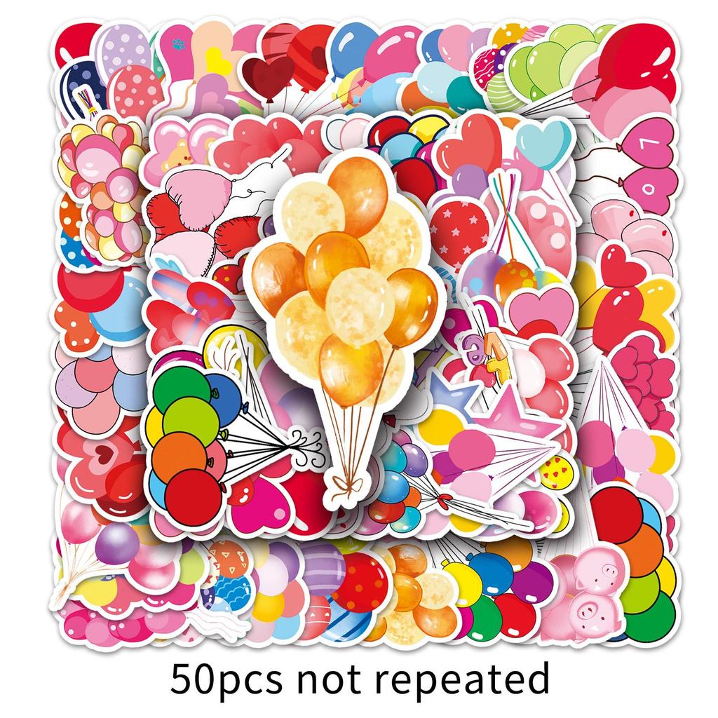 50 Balloon Bouquet Doodle Personality Cartoon Small Fresh Guka DIY Water Cup Suitcase Sticker Waterproof