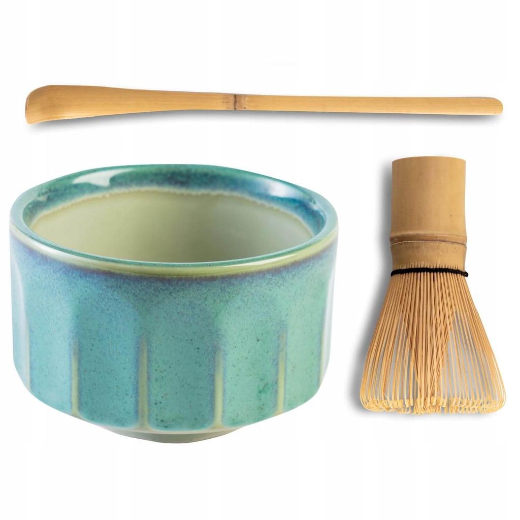 Zestaw Do Herbaty Matcha Blue Gree Japońska Czarka Miotełka Chasen Łyżeczka
