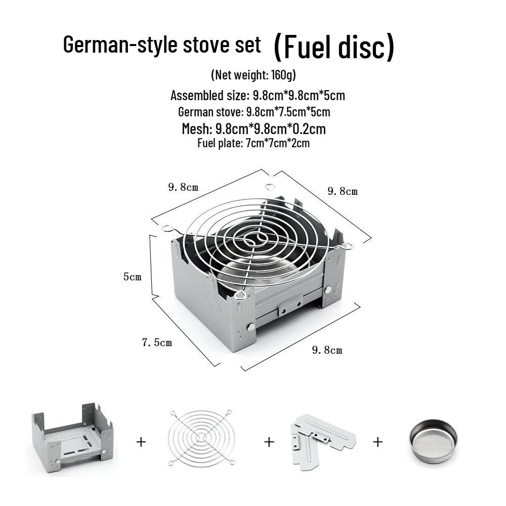 Portable Folding Alcohol Camping Stove - German Solid Fuel Cookware