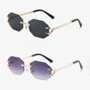 Street Decoration Clear Rimless Rectangle Sunglasses Shades Eyewear Uv400 Ocean Lens Sun Glasses Travel Party Sunglasses