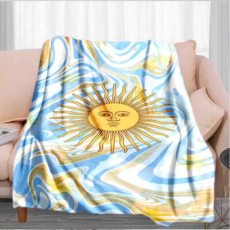 Argentina Flag Design Blanket Suitable for Sofas, Beds, Offices, And Camping - Perfect Gift for Halloween Christmas