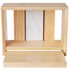 Inoriba Mini Buddhist Altar, Open Type [Made of Natural Wood], Modern Design for Home Memorials, Compact, Furniture-Style Altar (Beige)