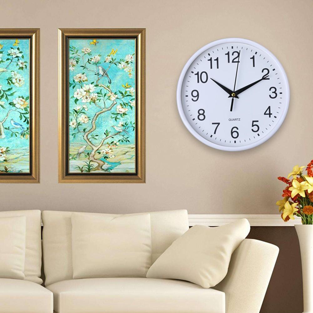 Базовые домашние черные круглые современные настенные часы диаметром 20 см