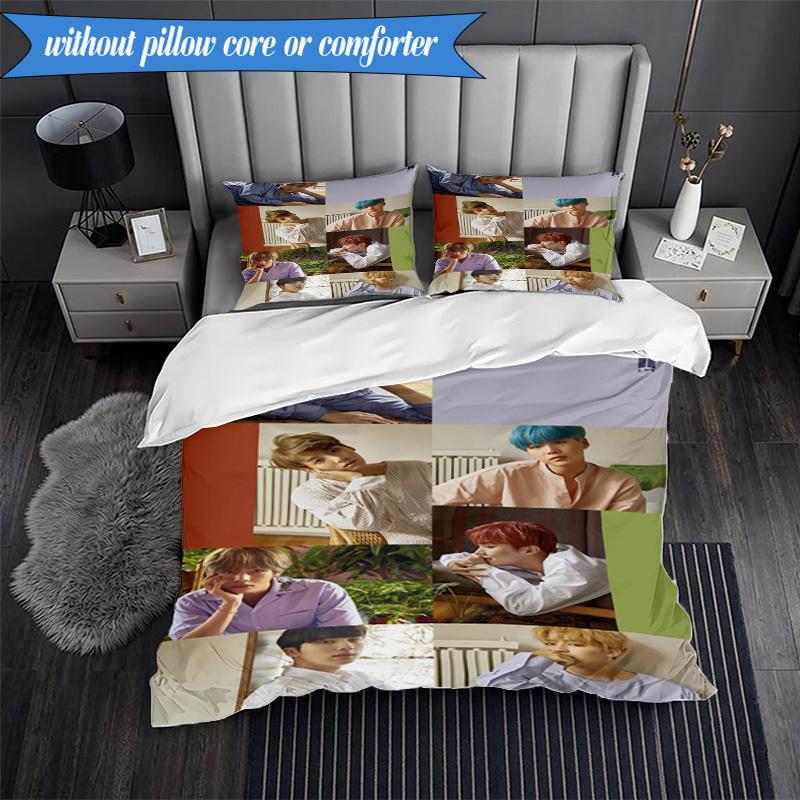 K-pop music group 3pcs K-pop music group Bedding set,Ideal for Bedroom, Dormitory,Including Duvet Cover And 2pcs Pillowcases,Fan gifts