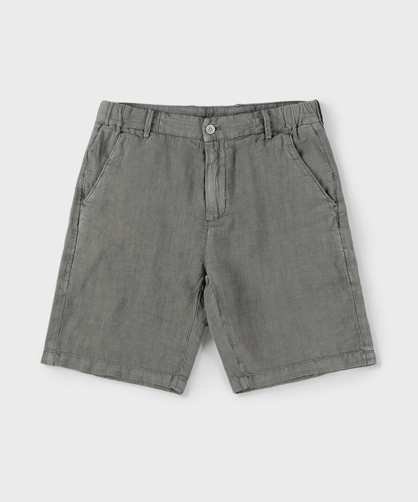 PANICALE Grey Unisex Linen Bermuda Shorts