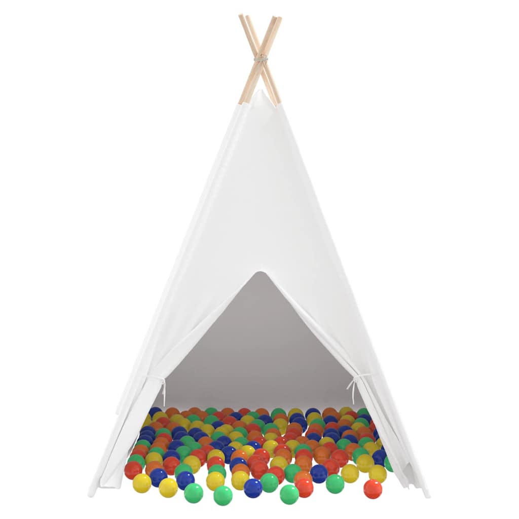 Teepee Tent White 120 x 120 x 150 cm Fabric and Plastic