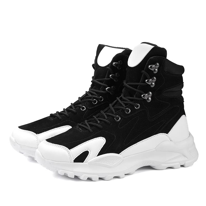 Autumn Fashionable Men's Dad Shoes Comfortable Men's Casual Shoes, High Top Height Increasing Sports Anti Slip Shoes Short Boots