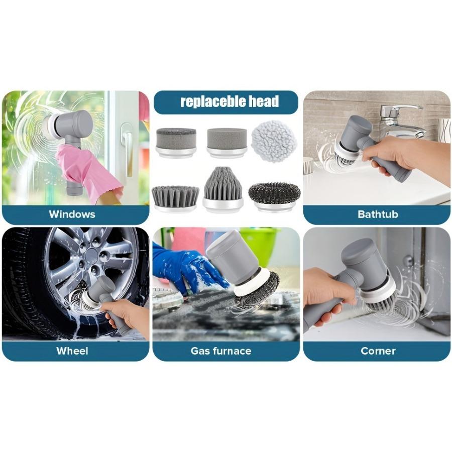 Электрическая вращающаяся щетка для чистки 9 в 1 Ручная беспроводная вращающаяся щетка для чистки кухни