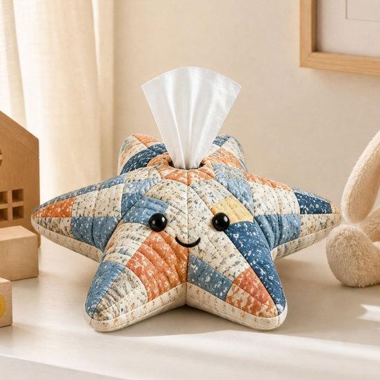 Набор для шитья DIY: Тканевая коробка для салфеток с мягкой крышкой, открывающейся сверху, Диспенсер для салфеток на тему морских животных, Многоцелевые лоскутные дизайны, для дома, автомобиля, офиса