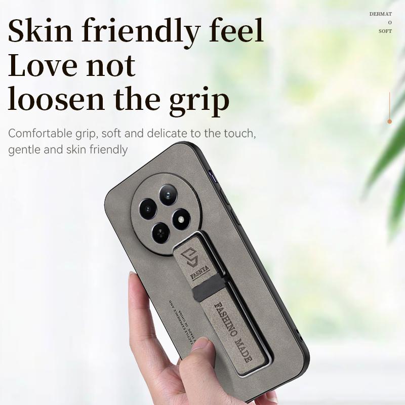 Luxury Sheepskin Magnetic Leather Holder Phone Case for Realme 12 PRO PLUS Matte Stand Back Cover for Realme 12 Pro+ 11Pro Plus 10 9i GT Neo 6 5 SE