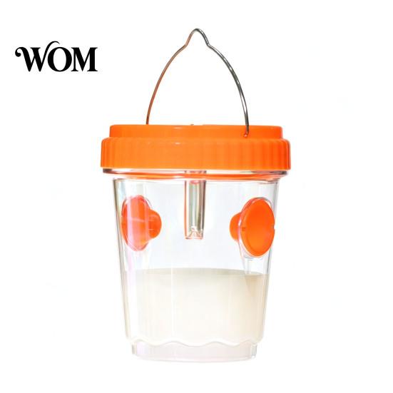 Environmentally Safe Wasp Control Outdoor Solar Trap, Hanging Waterproof Hornet Trap Bucket, Reusable Yellow Jacket Fruit Fly with Light LED