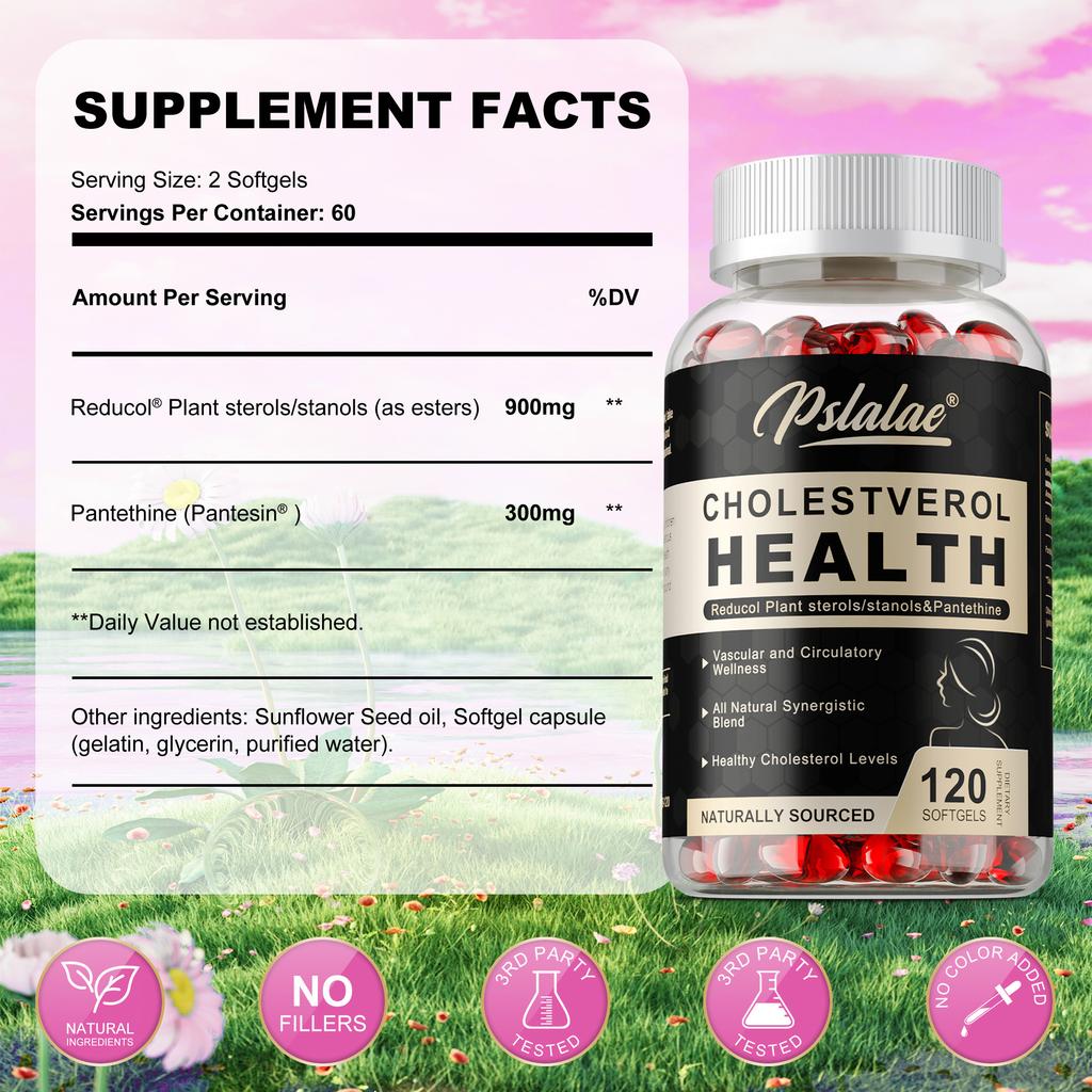 High-purity phytosterol capsules, natural supplements, potent formula, suitable for adults.