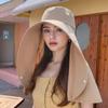 Летняя женская шляпа от солнца с широкими полями, закрывающая лицо, защищающая от УФ-лучей, шляпа-козырек, маска для лица, шляпа для защиты шеи