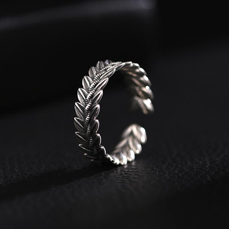 925 Silver Rings For Women Wheat Adjustable Ring Wedding Luxury Jewelry Accessories Jewellery Argent 925