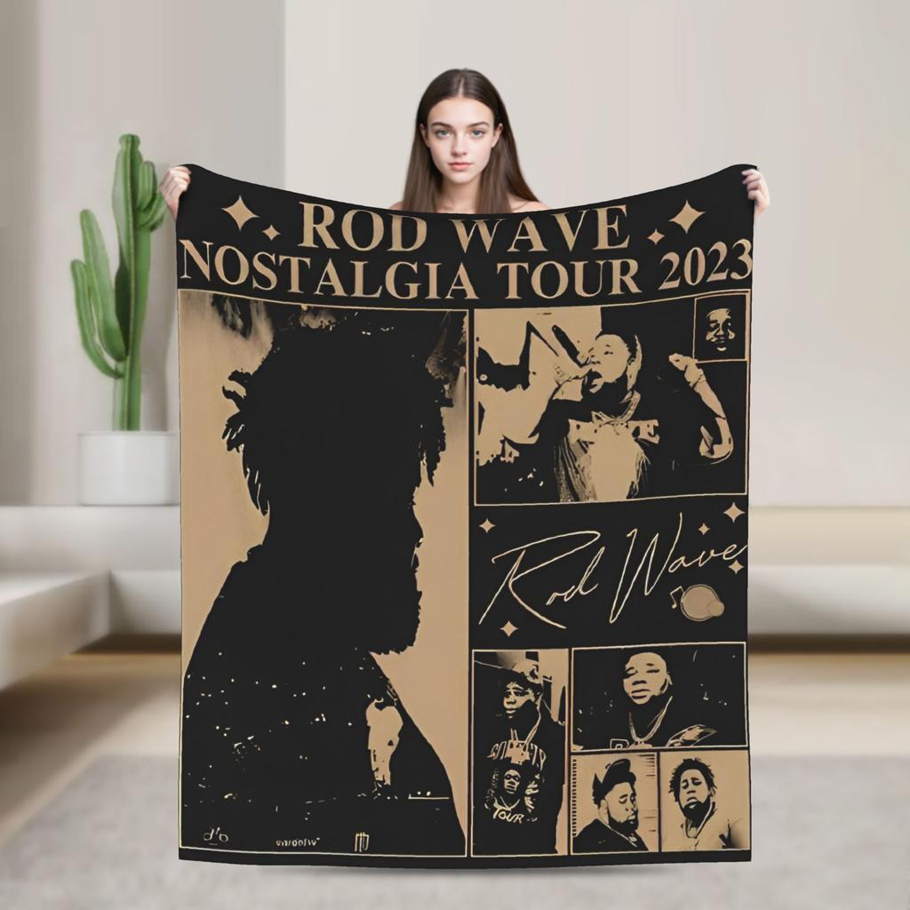 Rapper rod wave Blanket Decorative Flannel Bedding Throws For Couch Bed Super Warm Custom Quality Bedspread Gift