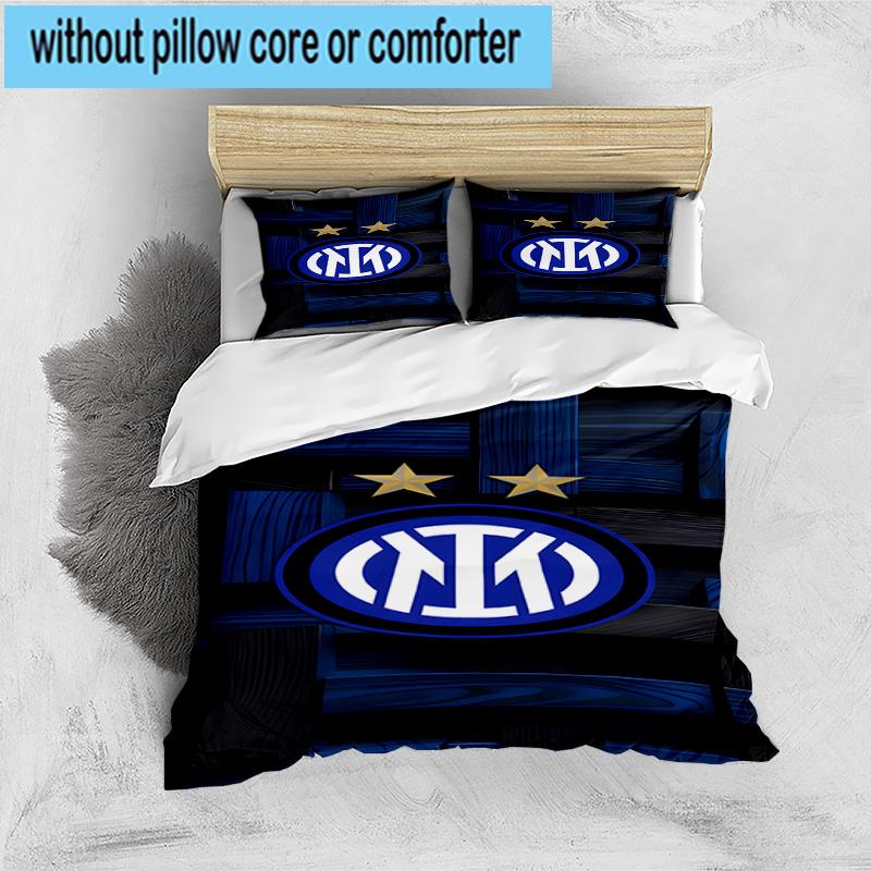 3pcs F.C. Internazionale Milano Printed Bedding Set Duvet Cover Closure Includes 1 Duvet Cover & 2 Pillowcases Bedding Sets Home Decor Gifts