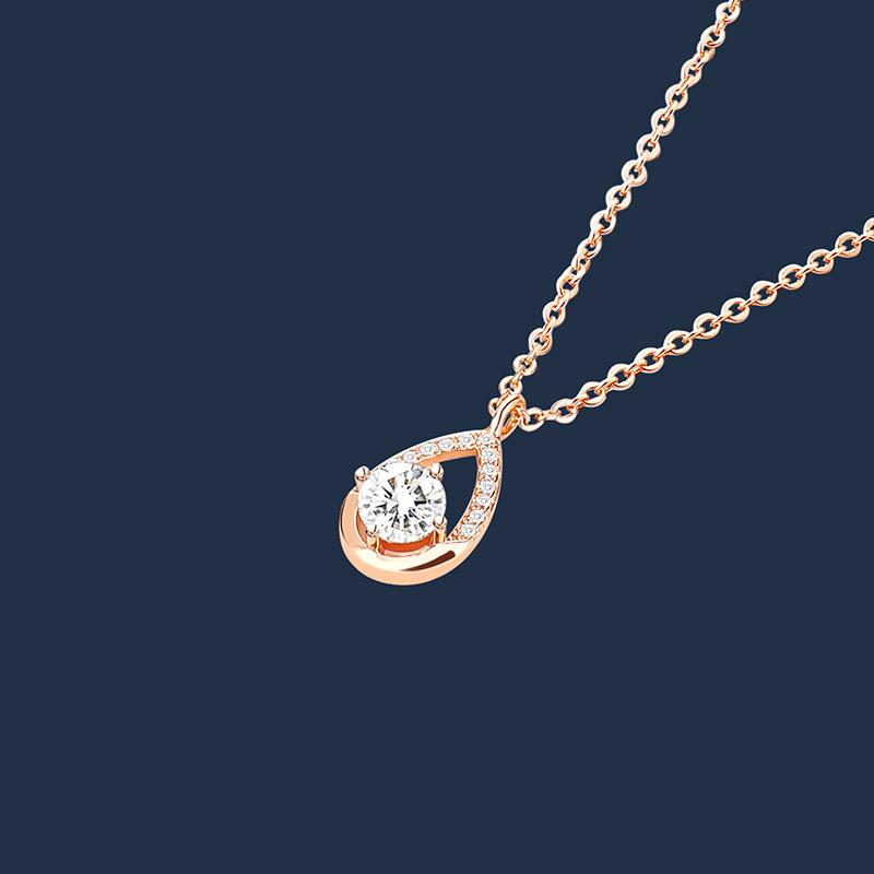 Fashion 925 Sterling Silver Water Drop Necklace Sparkling Zircon Pendant Romantic Woman Engagement Birthday Jewelry Gift