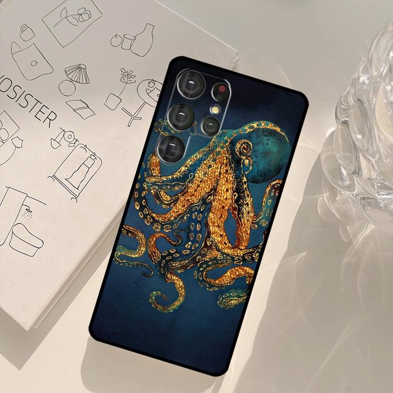 Marine Life Ocean Octopus Case For Samsung Galaxy S23 S21 S22 Ultra S20 FE S8 S9 S10 Plus Note 10 Note 20 Ultra Cover