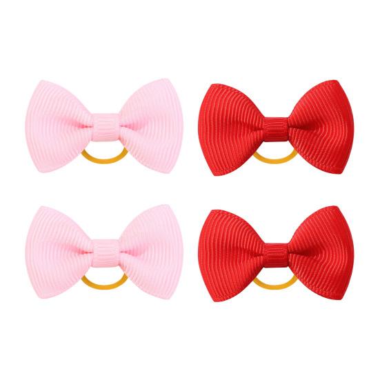 Puppy Dog Hair Bows with Rubber Bands Handmade Small Bowknot Dog Hair Accessories Pet Grooming Supplies