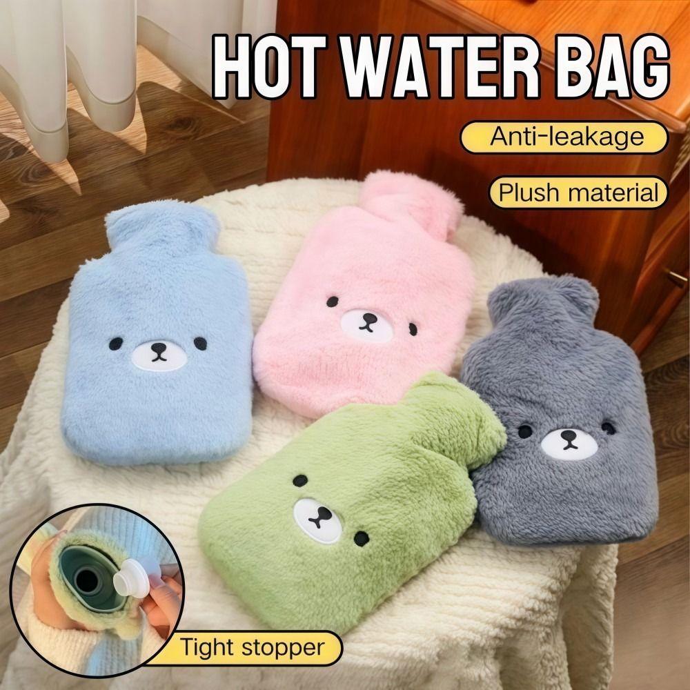 500ml Period Hot Water Bag Soft Plush Hand Feet Warmer Bag Warm Water Bag  For Period Pain Relief